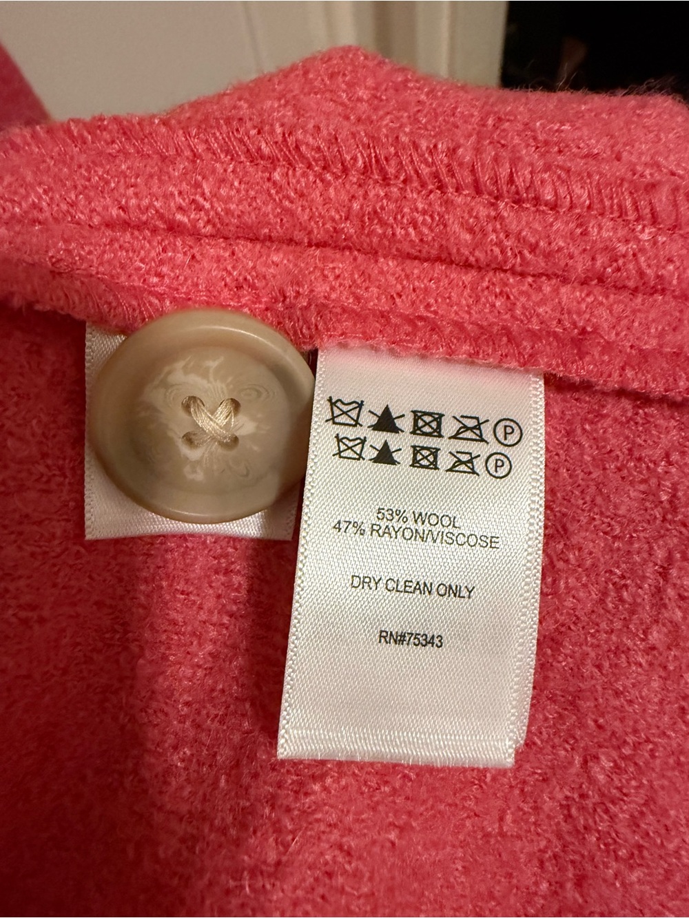 Cynthia Rowley Bouclé Knit Sweater Coat – Vibrant Pink - Wool Blend- Size Small - Picture 6 of 6